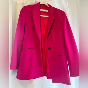 Zara oversized magenta blazer